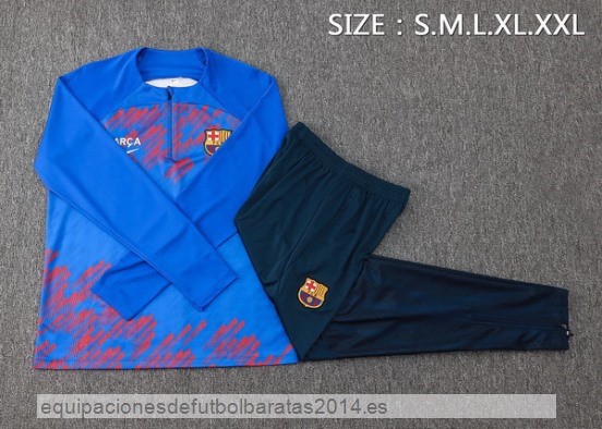 Nuevo Conjunto Completo Sudadera Entrenamiento Barcelona 23/24 Azul Rojo Baratas
